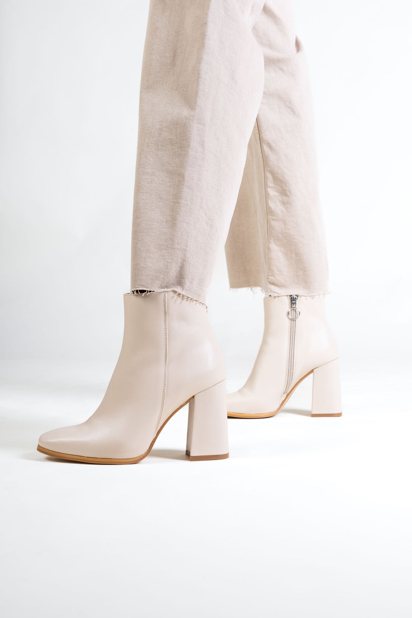 CHARLOTTE LATTE Heeled Ankle Boots – KMB shoes - Main Image