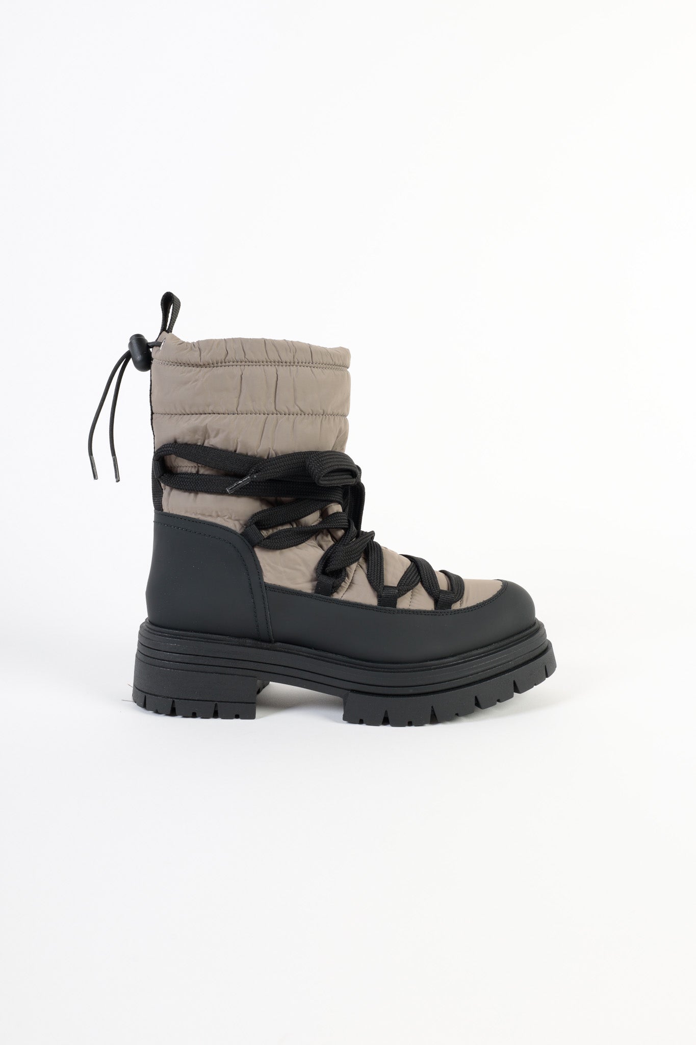 ELSA TAUPE AND BLACK - Snow-Style Mid Ankle Boots KMB