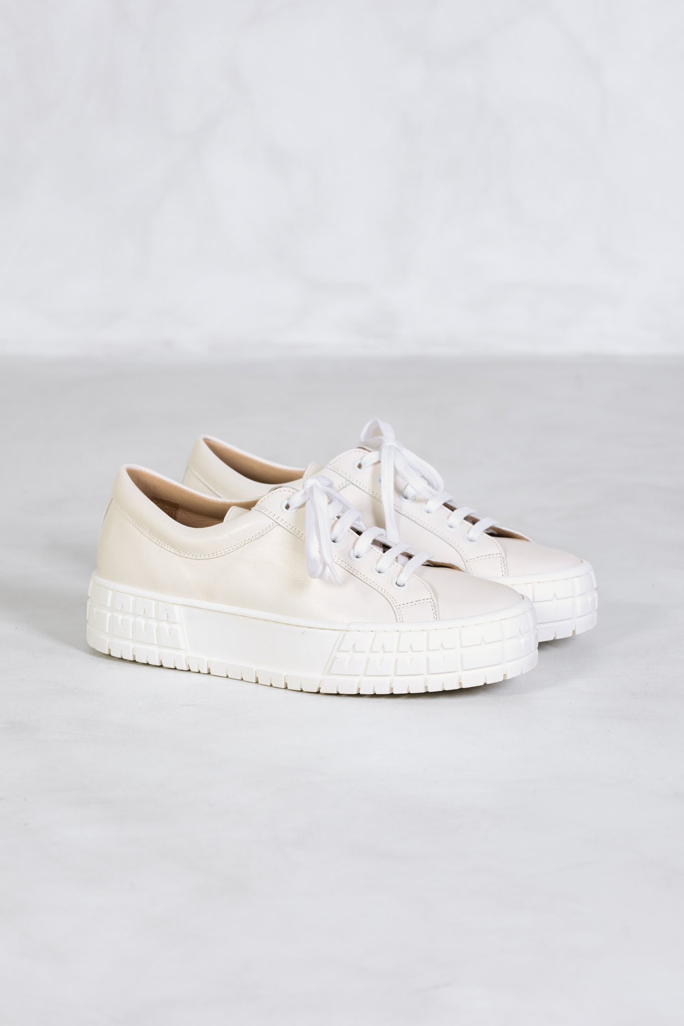 CINDY IVORY- Lace Up Sneakers – KMB shoes - Main Image