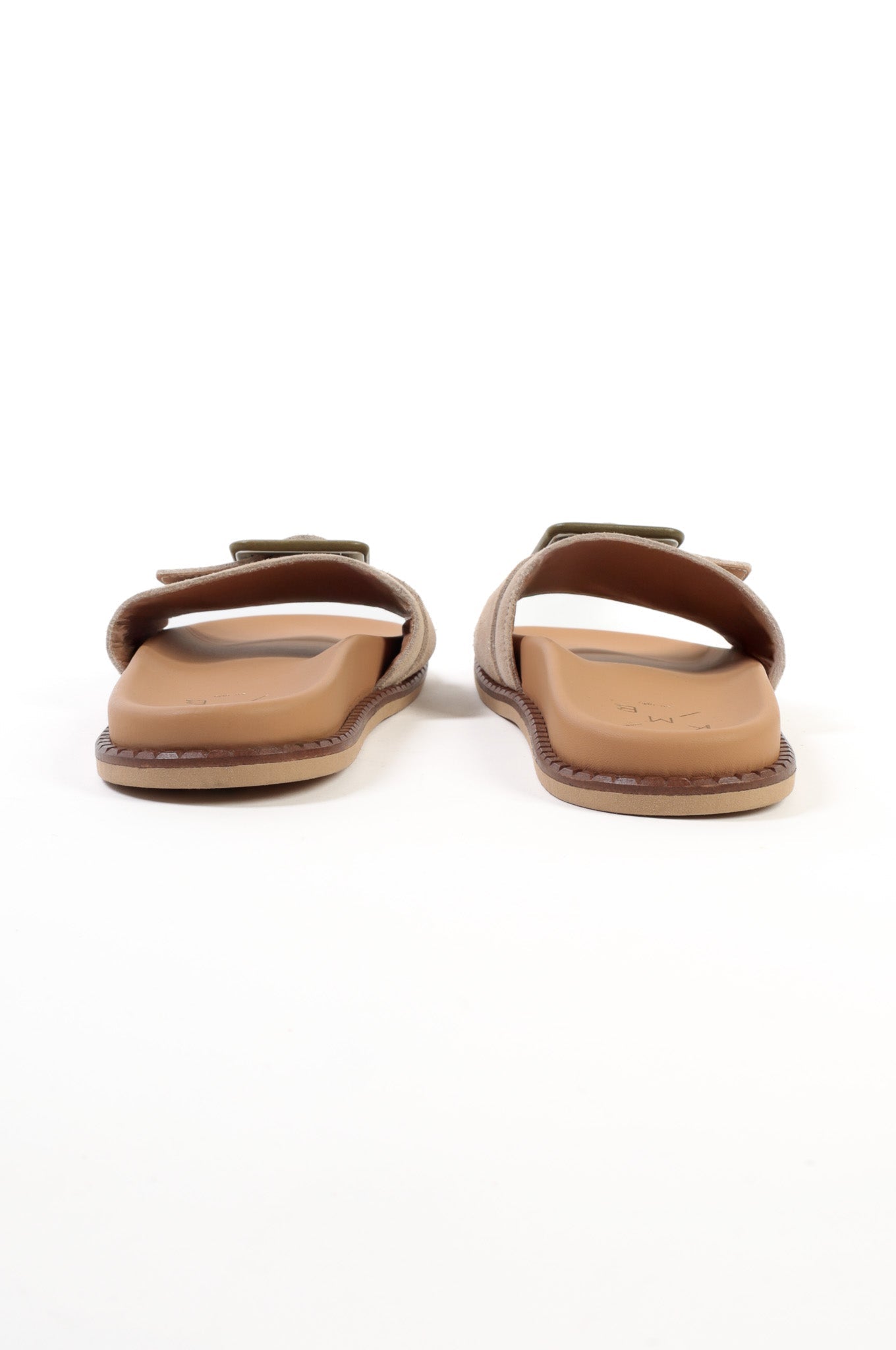 SOFI VANILLA - Footbed Leather Slides with Buckle KMB shoes