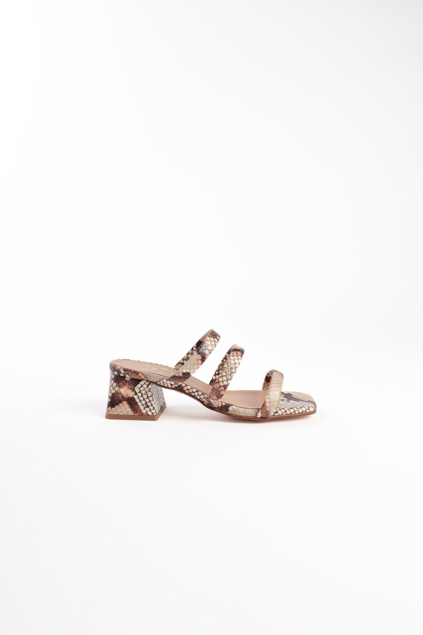 LOLLY BROWN - Strappy Block-Heeled Slip-On Sandals KMB shoes