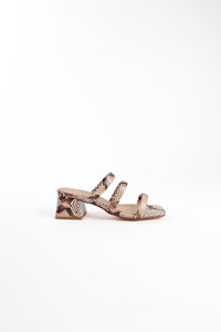 LOLLY BROWN - Strappy Block-Heeled Slip-On Sandals KMB shoes