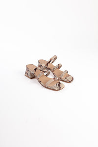 LOLLY BROWN - Strappy Block-Heeled Slip-On Sandals KMB shoes
