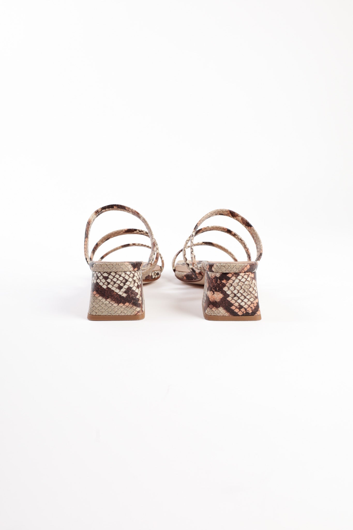 LOLLY BROWN - Strappy Block-Heeled Slip-On Sandals KMB shoes