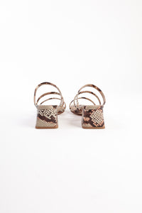 LOLLY BROWN - Strappy Block-Heeled Slip-On Sandals KMB shoes
