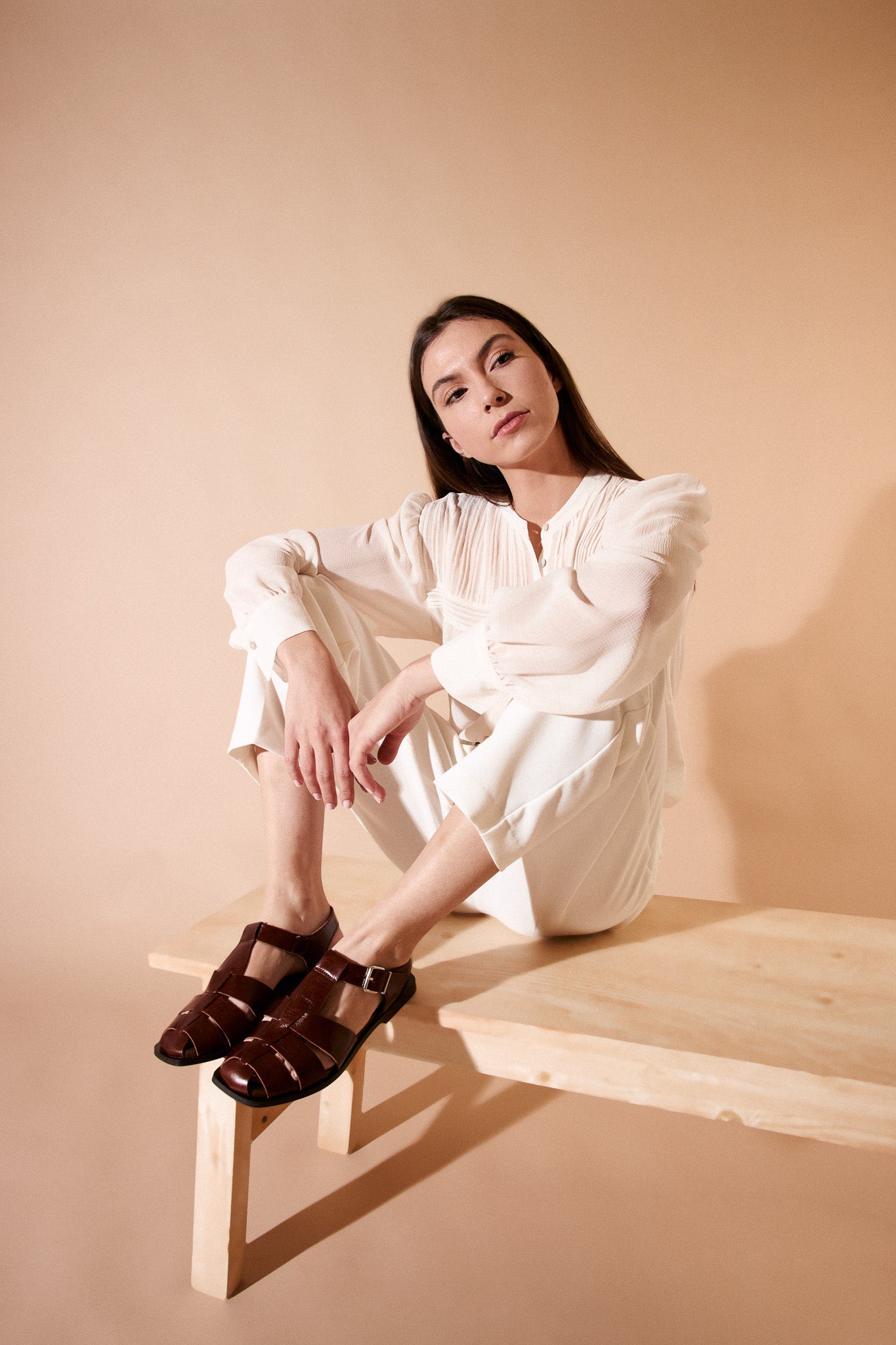 ADENA CHOCOLATE - Fisherman Slingback Sandals KMB shoes