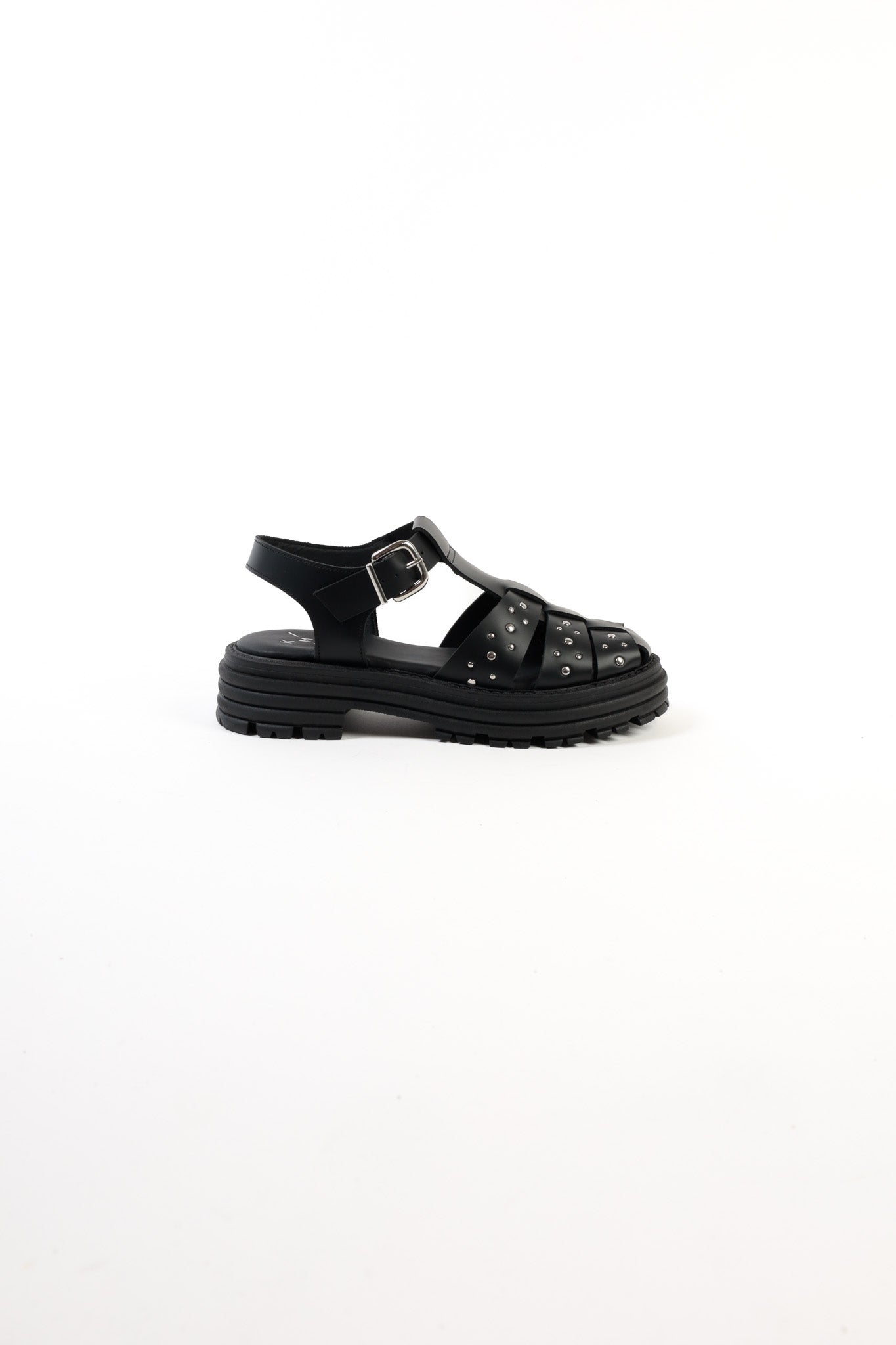 CALA STUDS BLACK- Chunky Fisherman Sandals with Studs