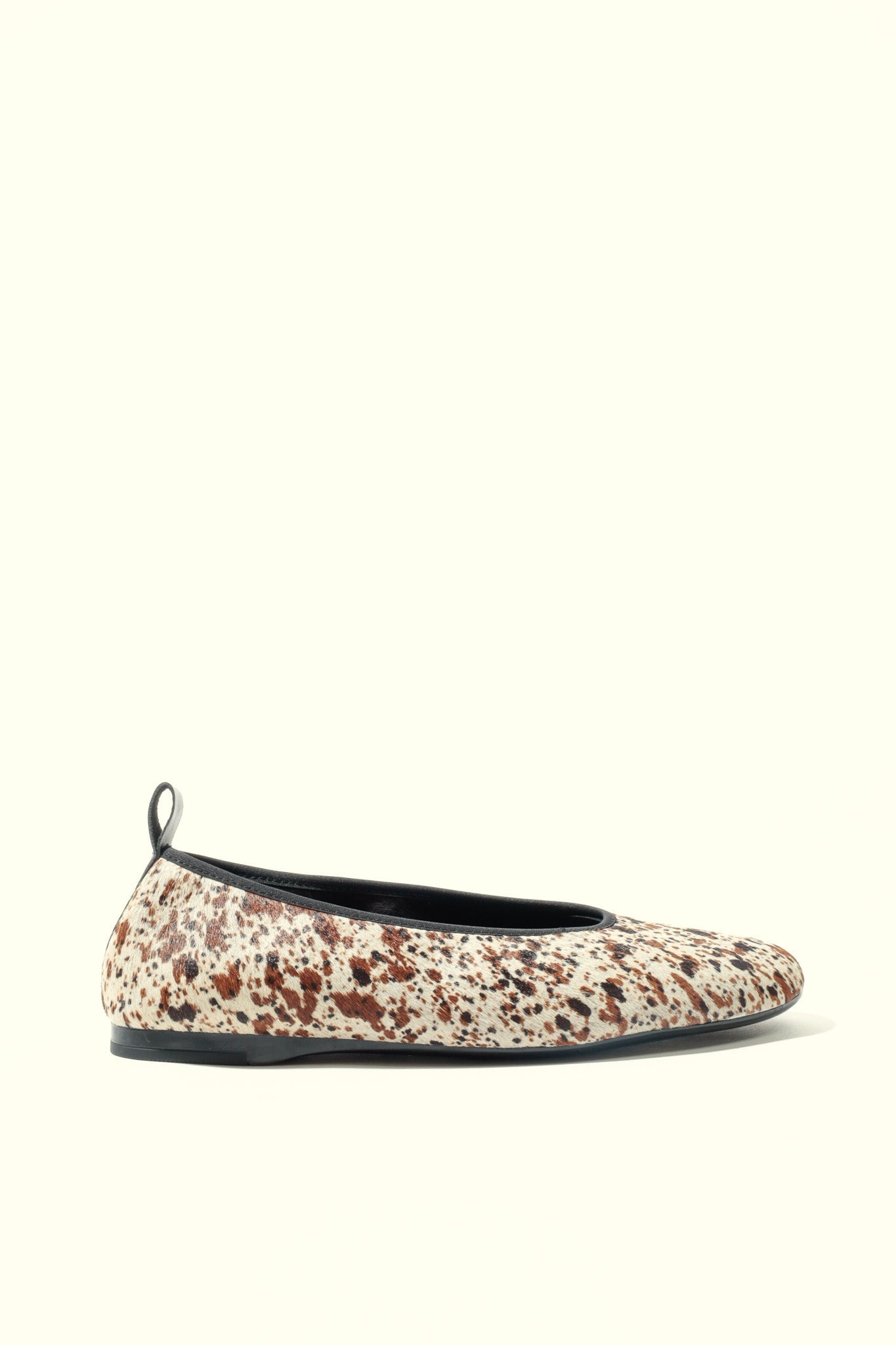 SONIA COW PRINT – Hair-On Leather Ballet Flats with Pull Tab KMB shoes