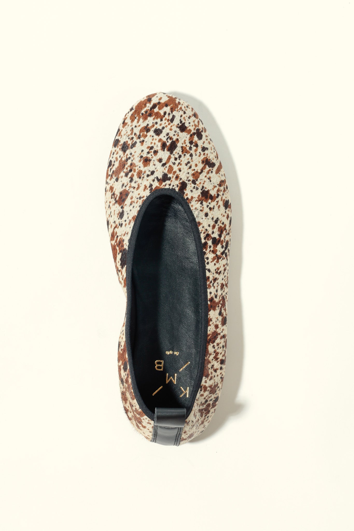 SONIA COW PRINT – Hair-On Leather Ballet Flats with Pull Tab KMB shoes