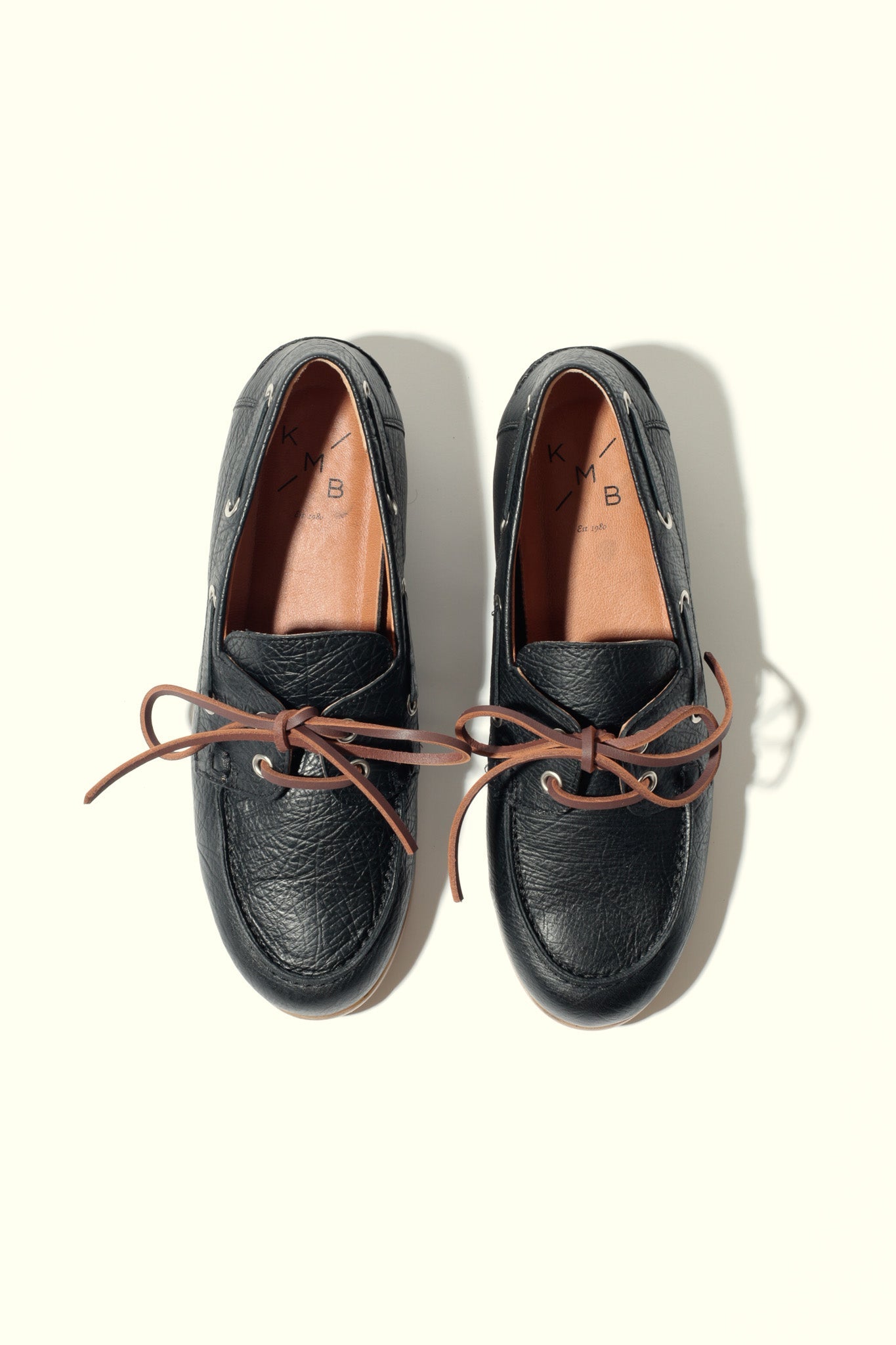 KAI BLACK – Leather Boat Shoes KMB shoes