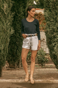 CARROLL CAMEL- Perforated Leather Ballet Flats with Buckle KMB shoes