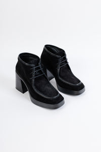 ARI BLACK - High-Heeled Wallabee Ankle Boots KMB shoes