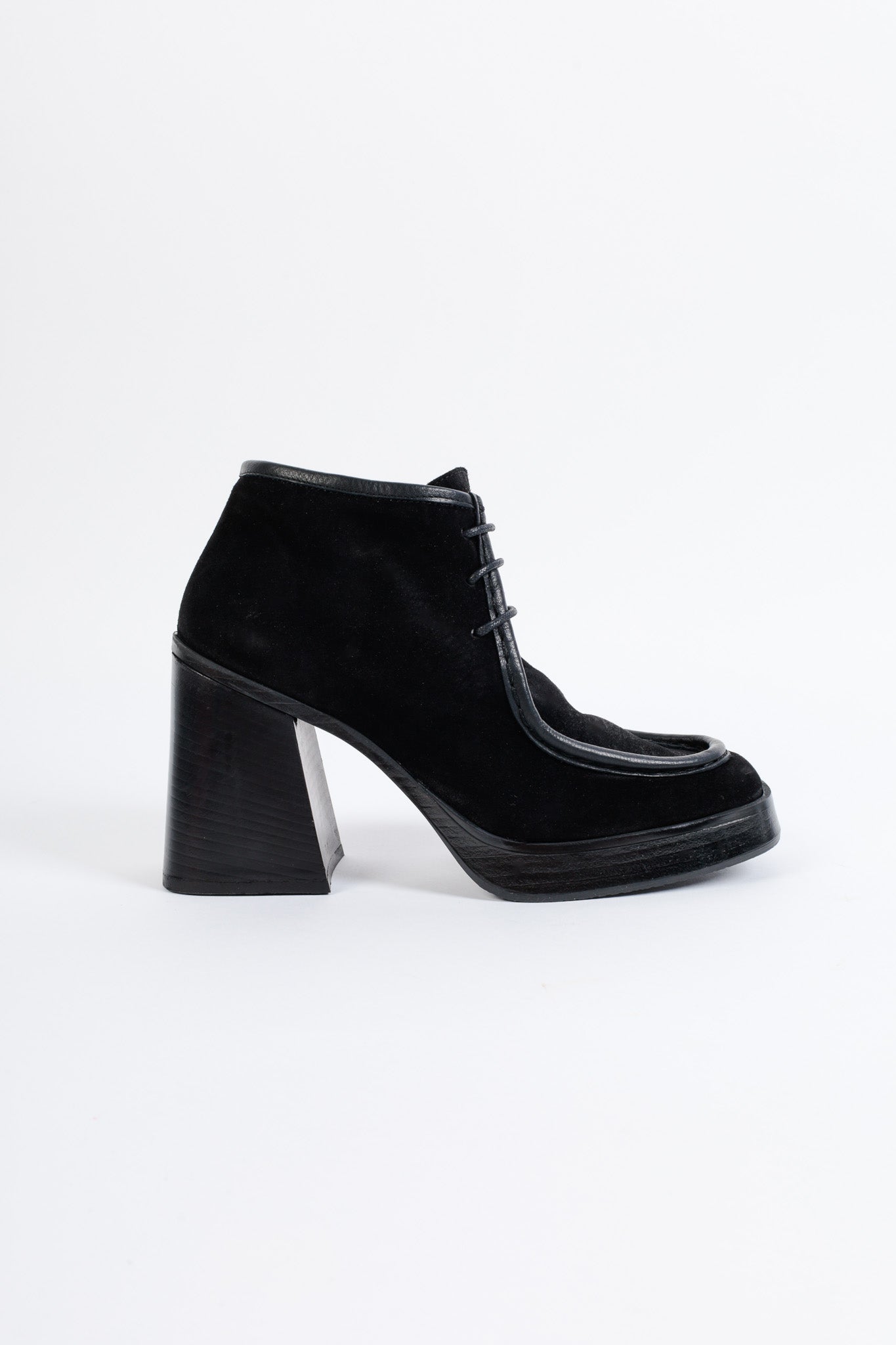 ARI BLACK - High-Heeled Wallabee Ankle Boots KMB shoes