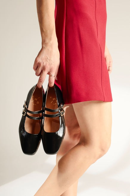 CANDY BLACK - Double Straps Mary Jane KMB shoes