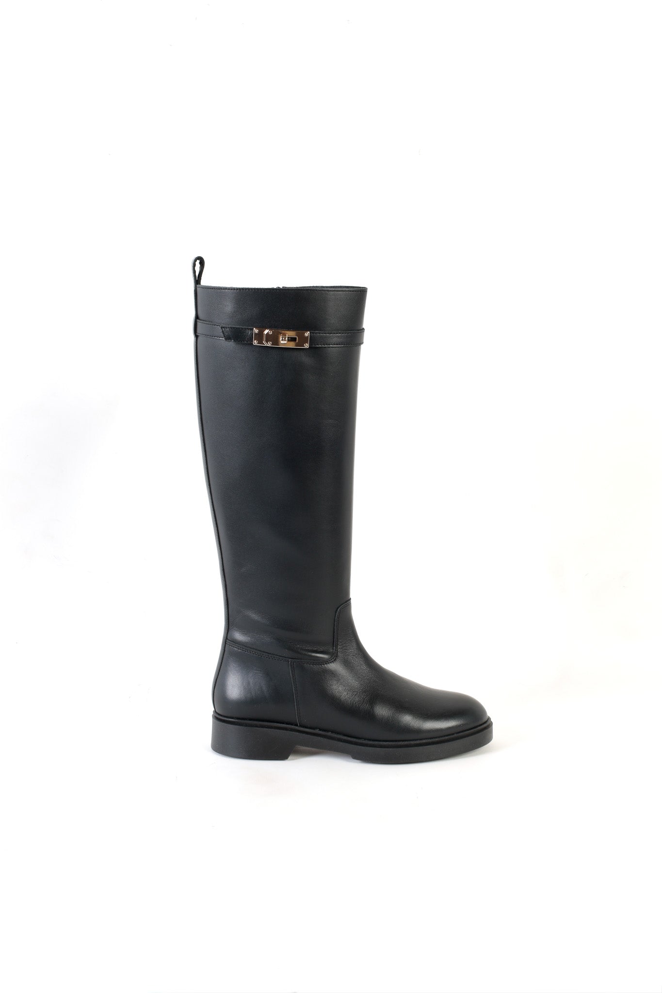 DUBLIN BLACK - Flat Knee Boot KMB shoes