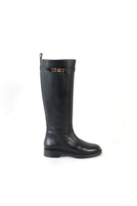DUBLIN BLACK - Flat Knee Boot KMB shoes
