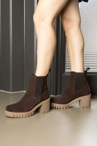 LIBY TAUPE - Heeled Boots with Elastic and Notched Sole KMB shoes
