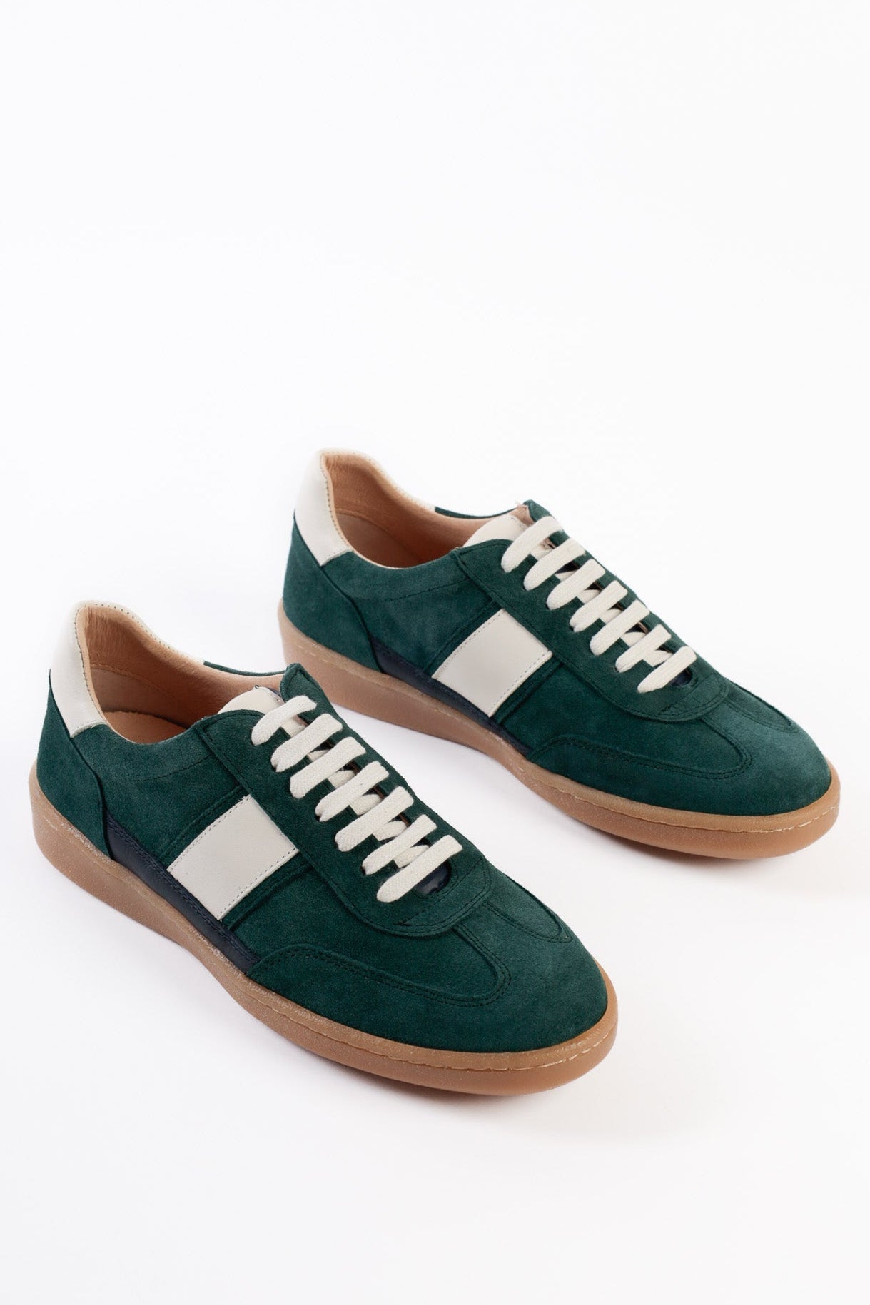 MARIAN GREEN – Lace-Up Leather Sneakers – KMB shoes - Main Image