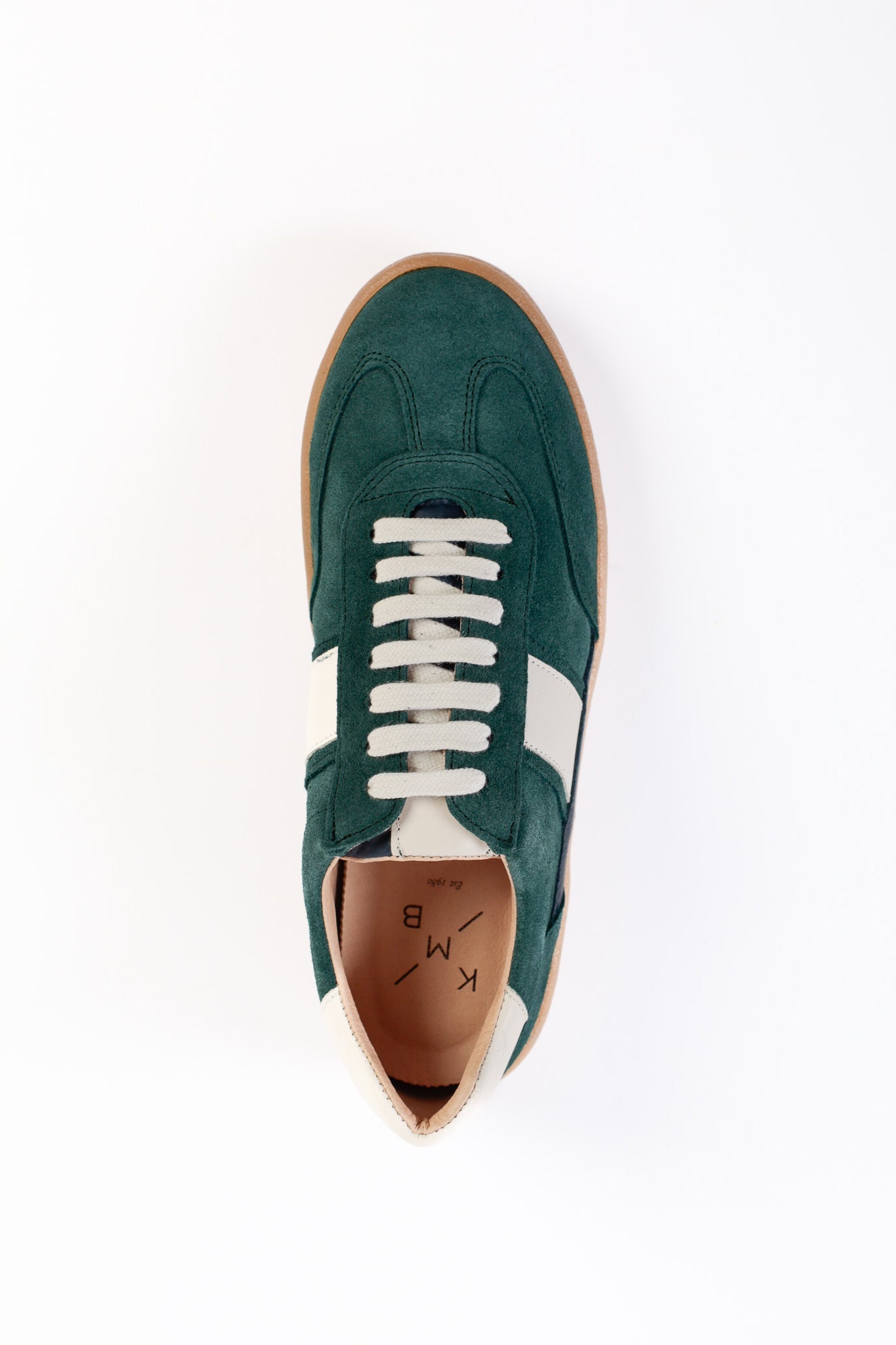 MARIAN GREEN – Lace-Up Leather Sneakers – KMB shoes