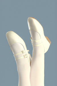CANDY OFF- WHITE - Double Straps Mary Jane KMB shoes