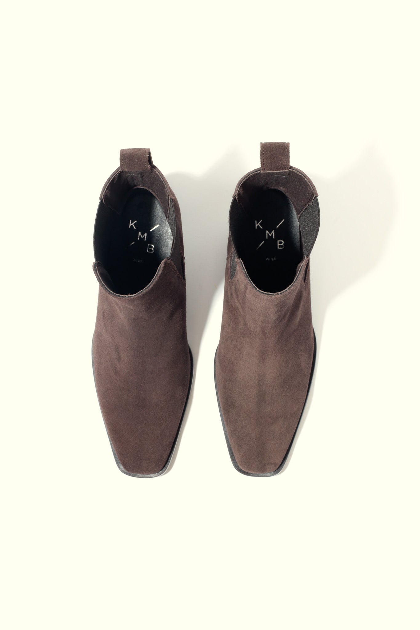 RAY CHOCOLATE – Square Toe Ankle Boots with Sculptural Heel KMB shoes