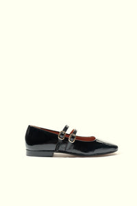 CANDY BLACK – Double Strap Mary Jane Ballet Flats KMB shoes