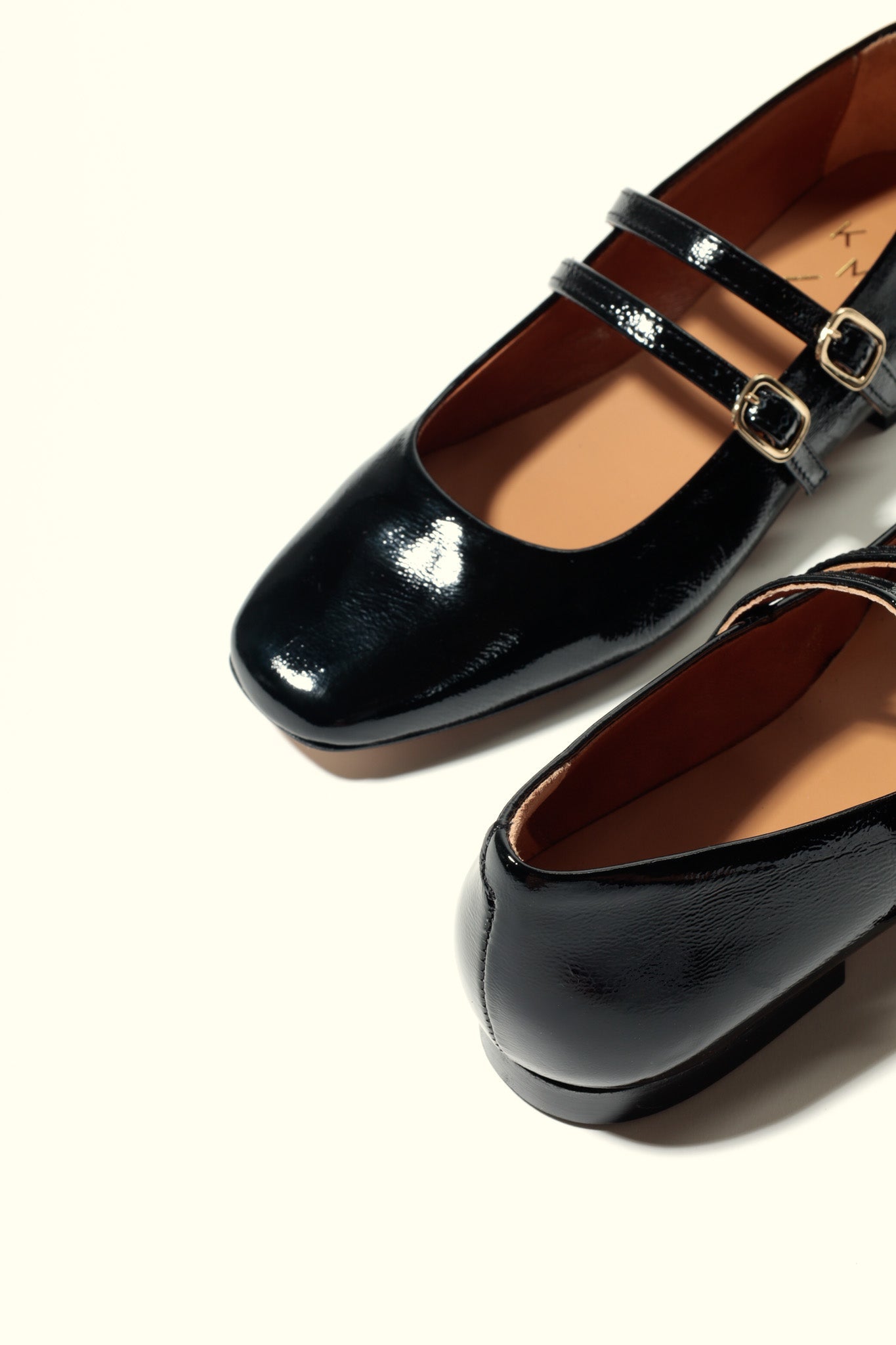 CANDY BLACK – Double Strap Mary Jane Ballet Flats KMB shoes