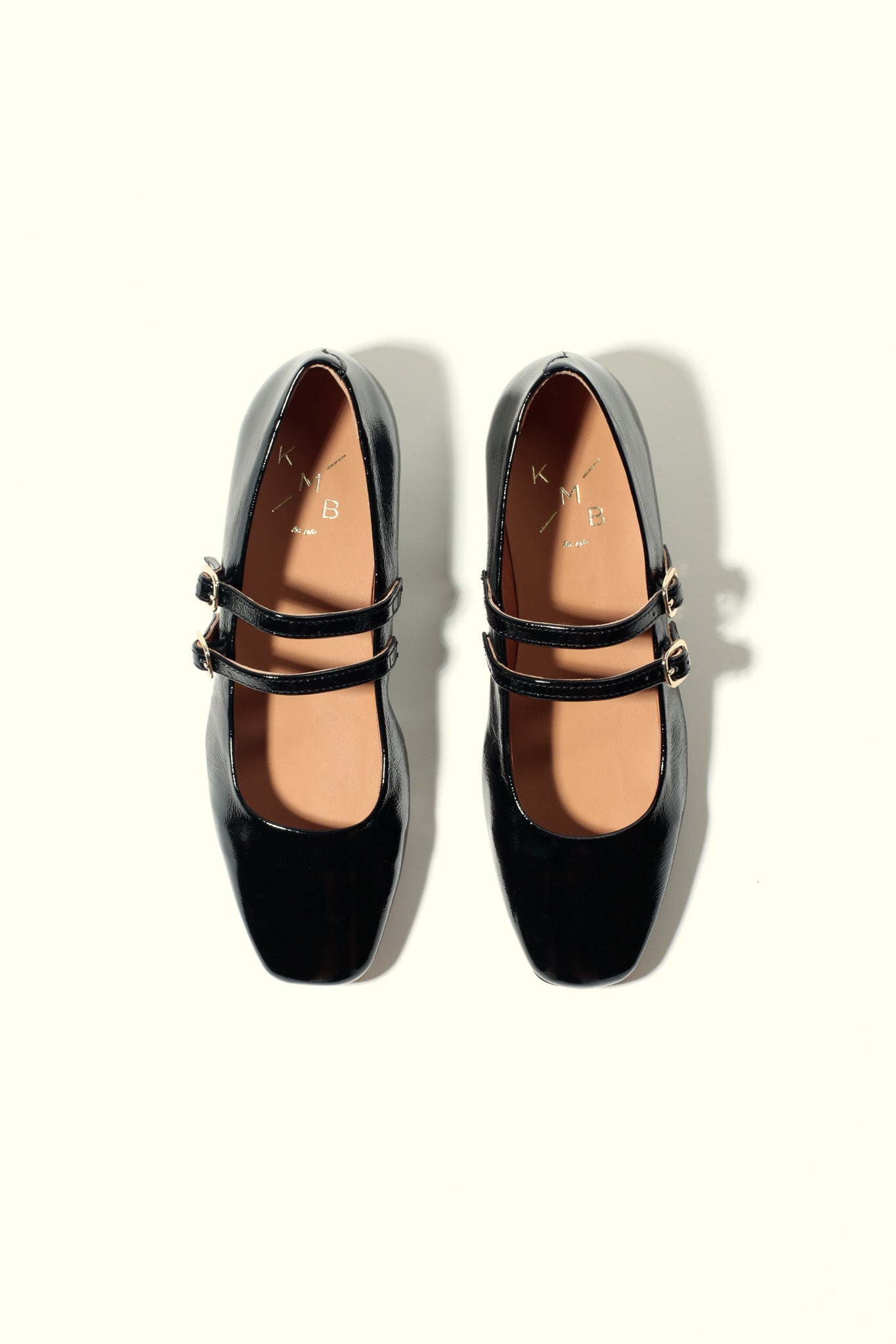 CANDY BLACK – Double Strap Mary Jane Ballet Flats KMB shoes