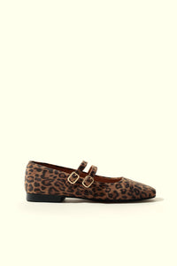 CANDY LEOPARD - Double Strap Mary Jane Ballet Flats KMB shoes