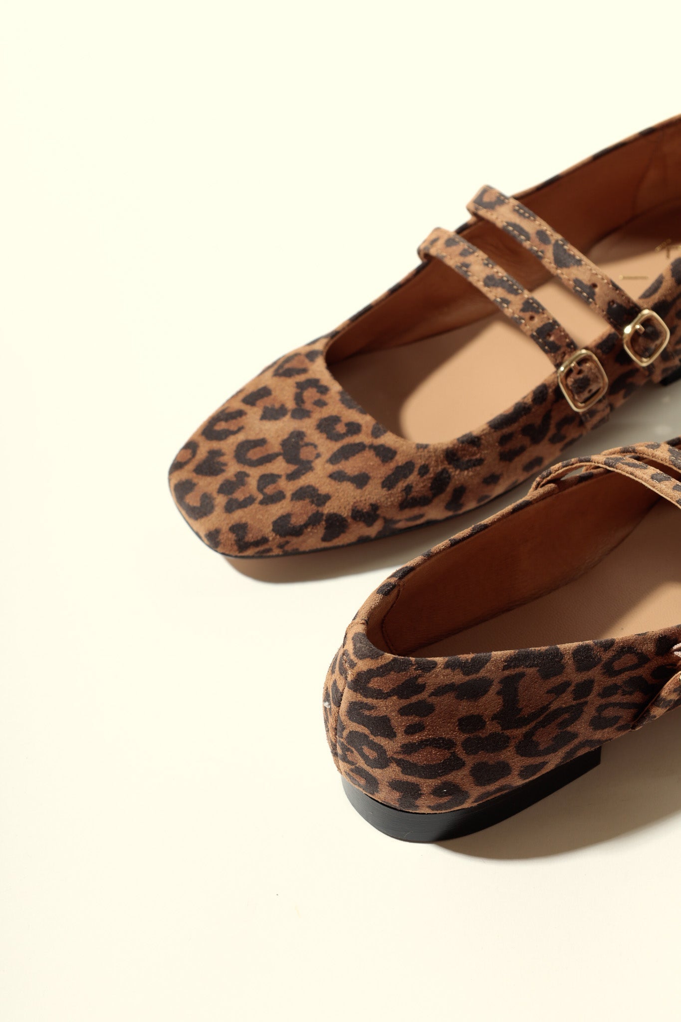 CANDY LEOPARD - Double Strap Mary Jane Ballet Flats KMB shoes