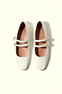 CANDY OFF- WHITE - Double Straps Mary Jane KMB shoes