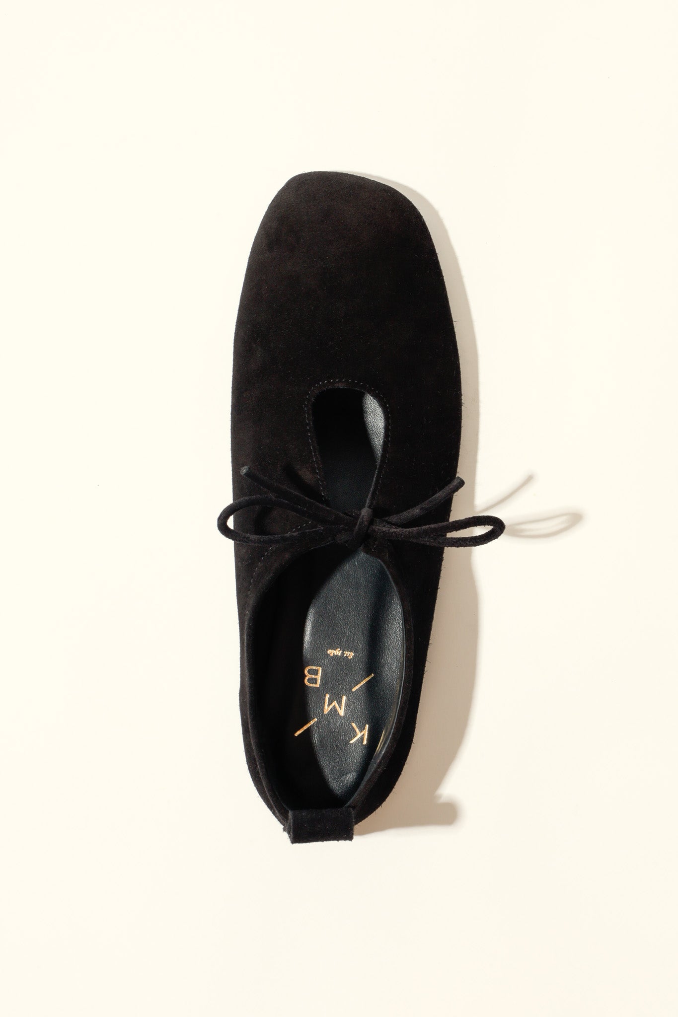 KATY BLACK – Soft Leather Flats with Front Tie KMB shoes