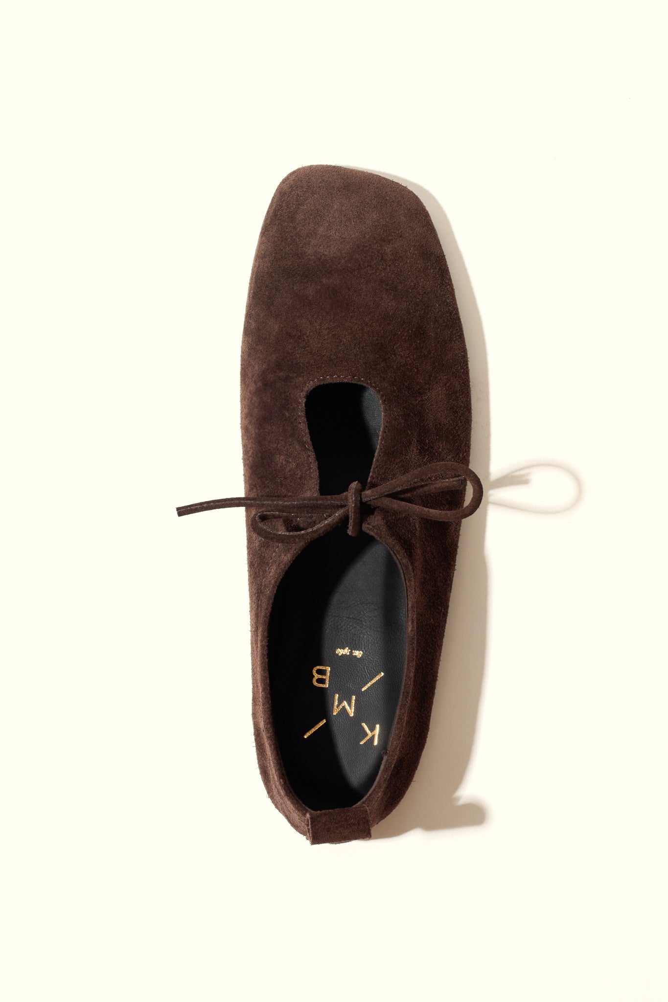 KATY CHOCOLATE – Soft Leather Flats with Front Tie KMB shoes