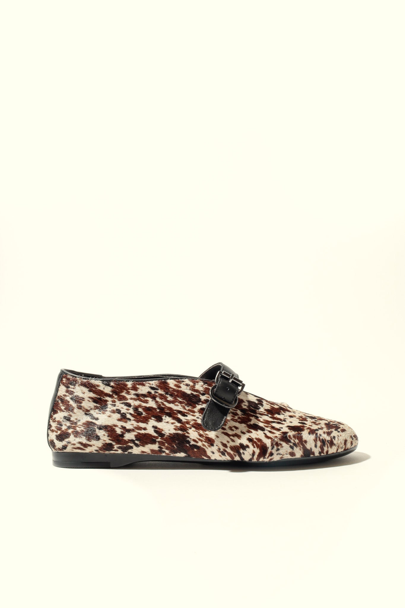 LIZA COW PRINT – Hair-On Leather Mary Jane Ballet Flats KMB shoes