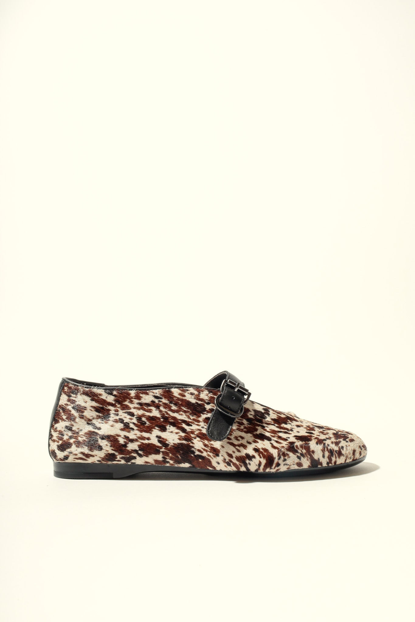 LIZA COW PRINT – Hair-On Leather Mary Jane Ballet Flats KMB shoes