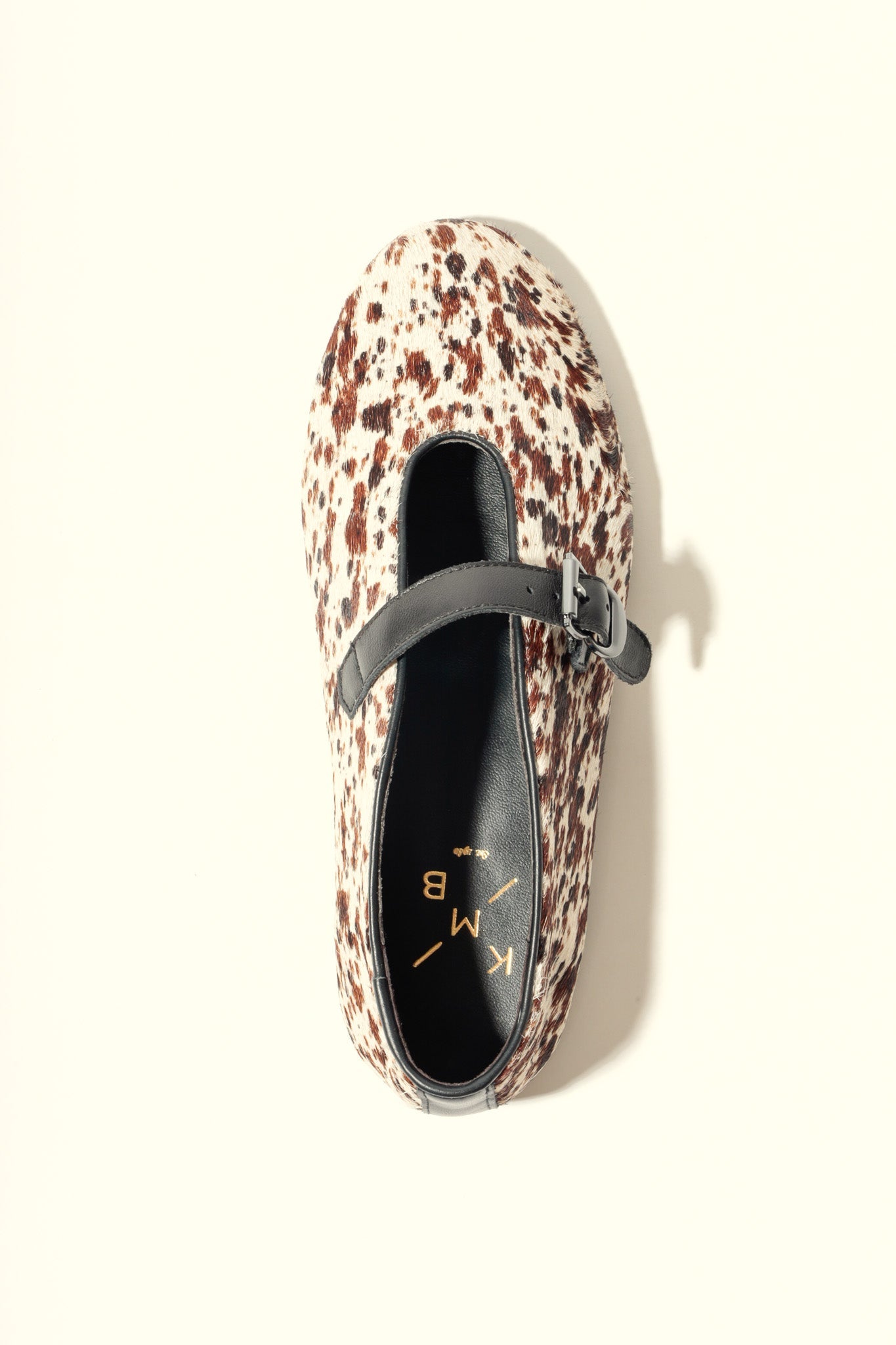 LIZA COW PRINT – Hair-On Leather Mary Jane Ballet Flats KMB shoes