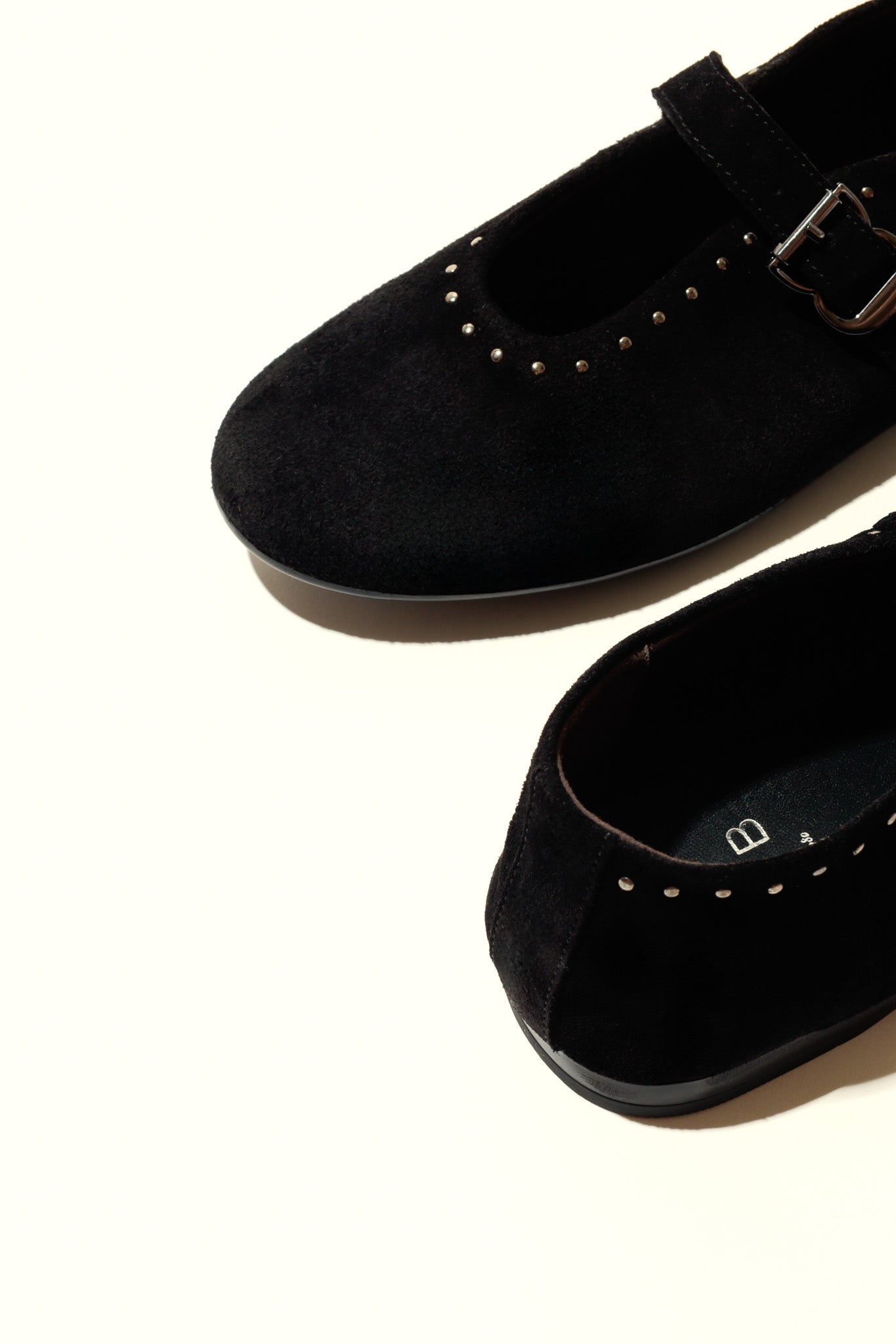 MERCHE BLACK – Studded Ballet Flats KMB shoes