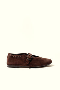 MERCHE CHOCOLATE – Studded Ballet Flats KMB shoes