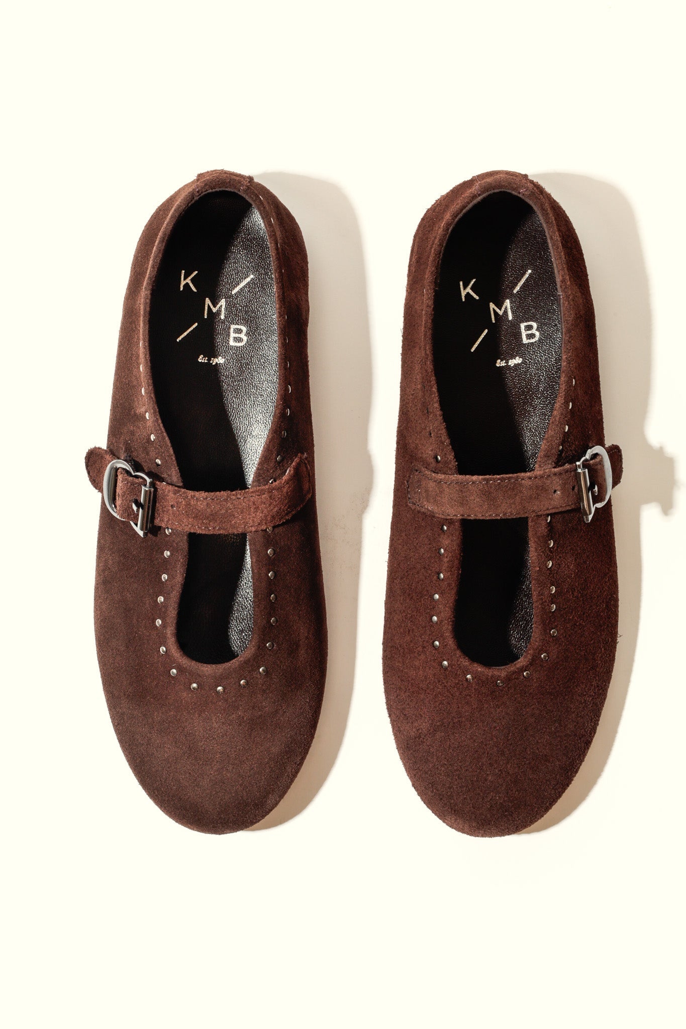 MERCHE CHOCOLATE – Studded Ballet Flats KMB shoes
