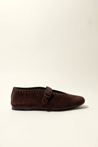 MERCHE CHOCOLATE – Studded Ballet Flats KMB shoes