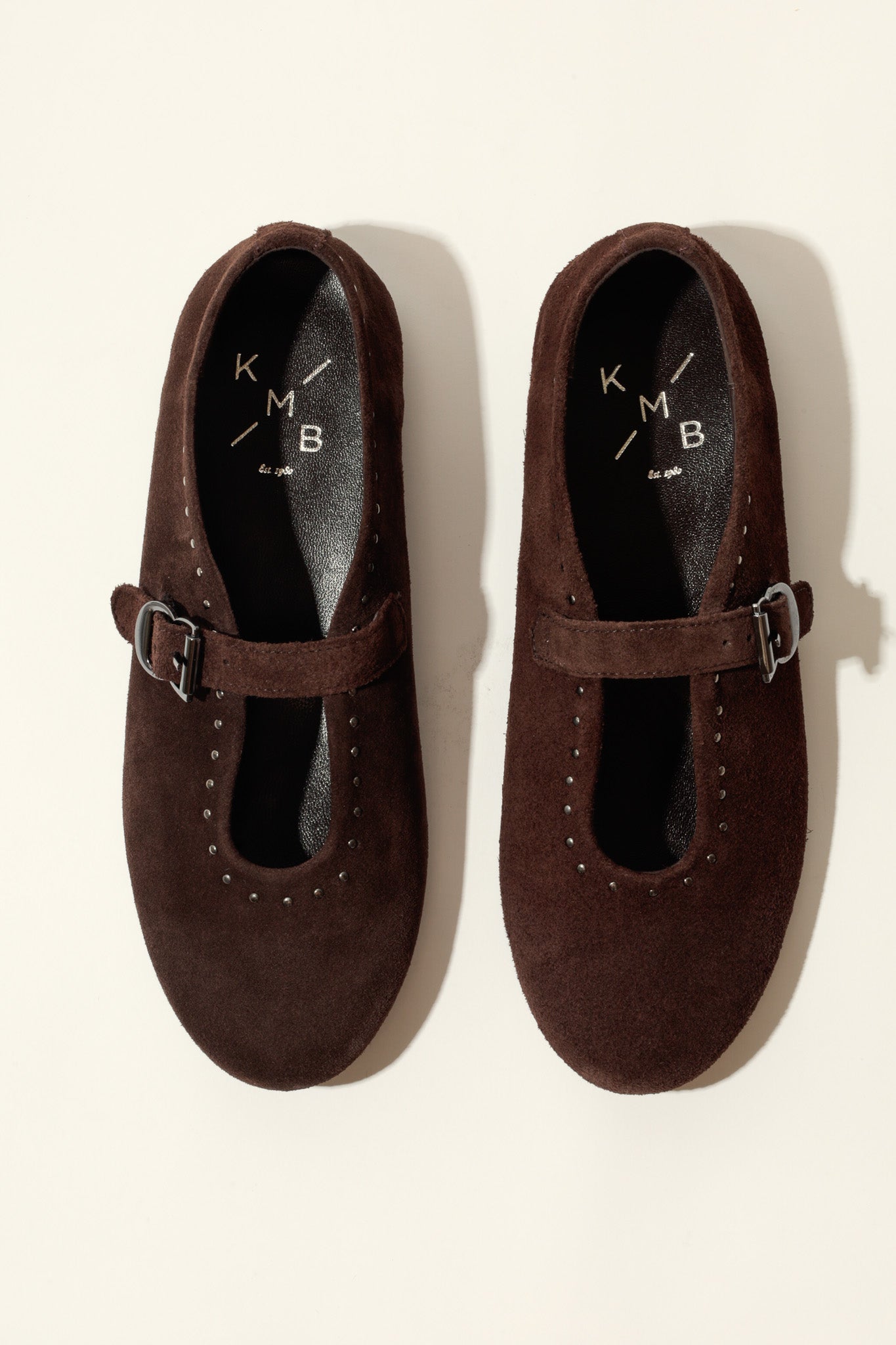 MERCHE CHOCOLATE – Studded Ballet Flats KMB shoes