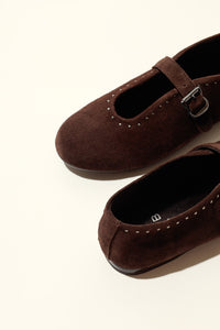 MERCHE CHOCOLATE – Studded Ballet Flats KMB shoes