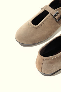MERCHE TAUPE – Studded Ballet Flats KMB shoes