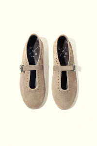MERCHE TAUPE – Studded Ballet Flats KMB shoes