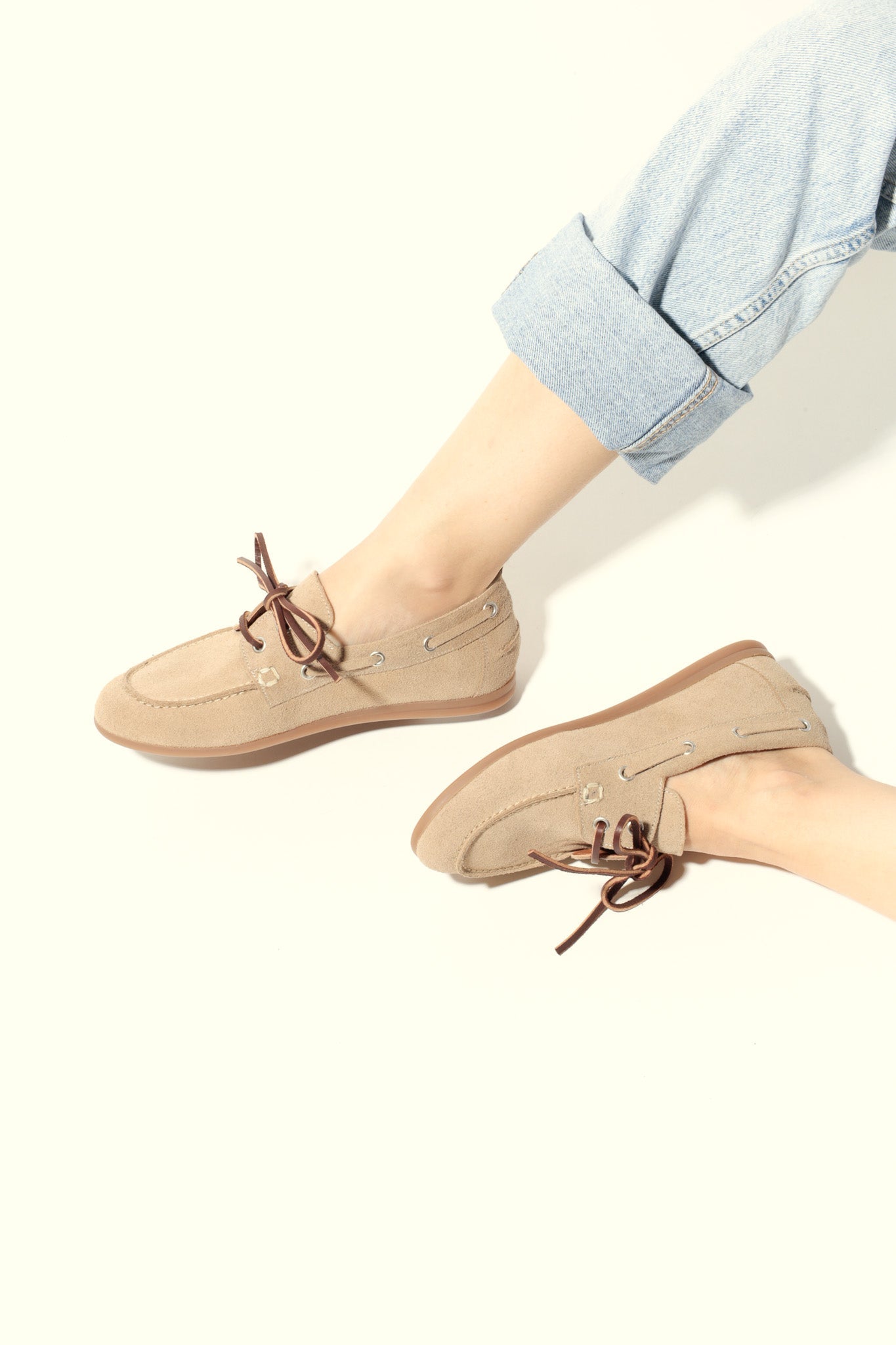 KAI BEIGE – Leather Boat Shoes KMB shoes