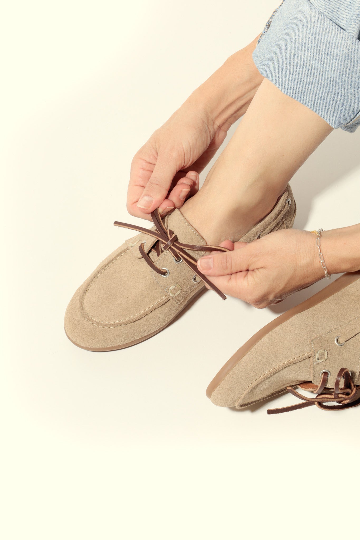 KAI BEIGE – Leather Boat Shoes KMB shoes