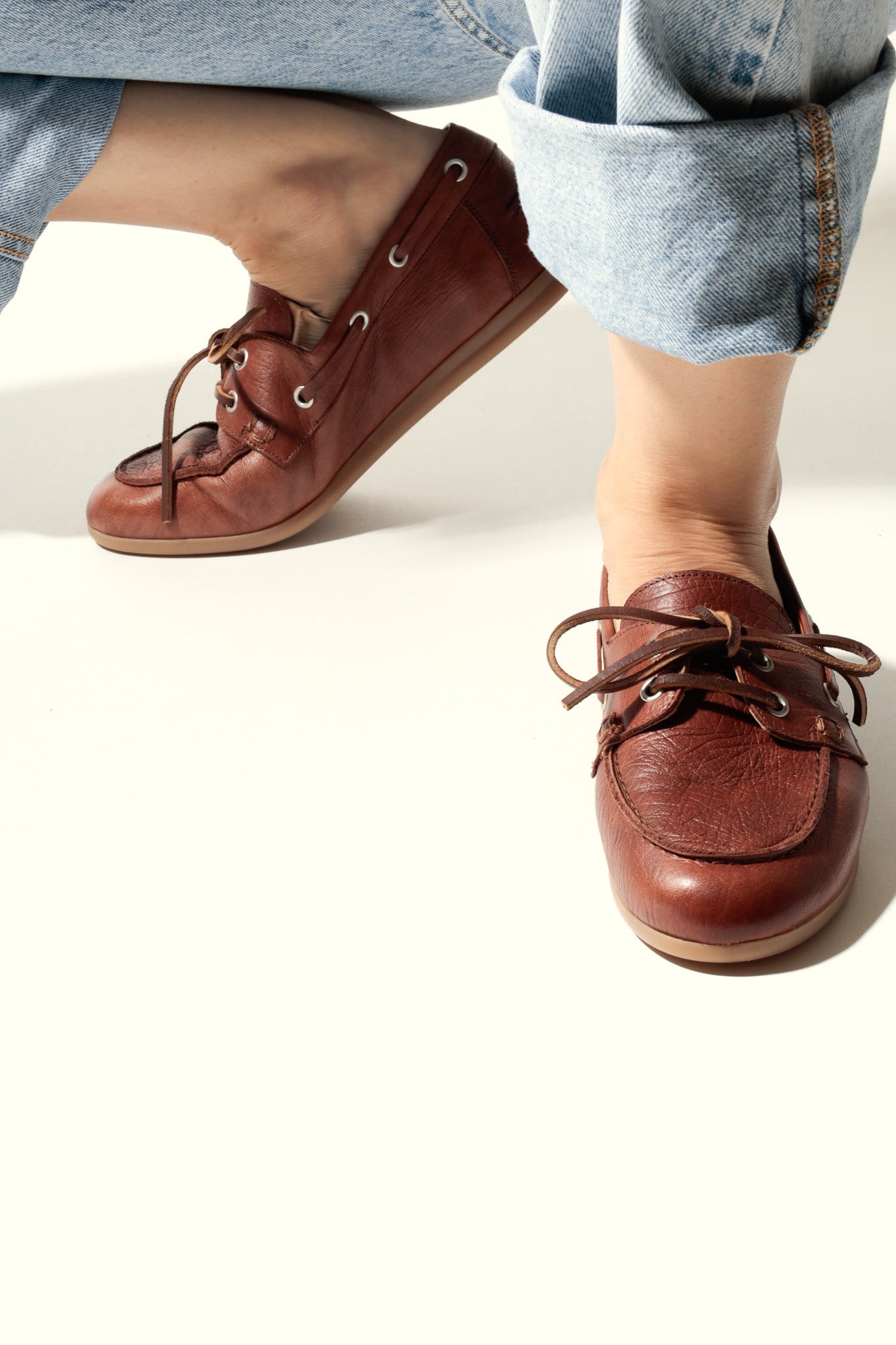 KAI BROWN – Leather Boat Shoes KMB shoes