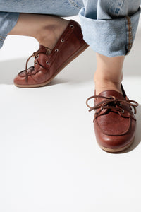 KAI COW PRINT – Hair-On Leather Boat Shoes KMB shoes