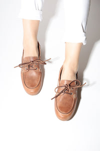 KAI BEIGE – Leather Boat Shoes KMB shoes