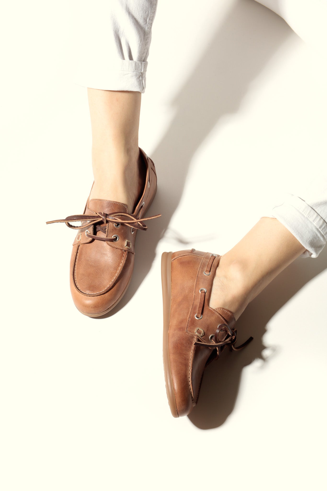 KAI LIGHT BROWN – Leather Boat Shoes KMB shoes